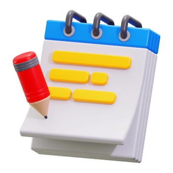 3d Note Paper icon. suitable for education, writing, creativity, school supplies, office, stationary, sketching, drawing, planners, notetaking concepts png