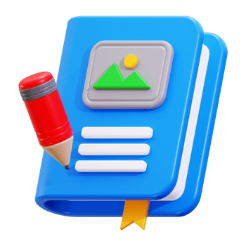 3d sketchbook icon. suitable for education or travel related designs, back to school promotions, or book cover illustrations png