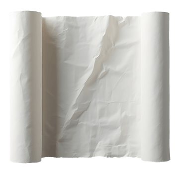 Simple white rolled paper scroll presents blank background for your creative concept png