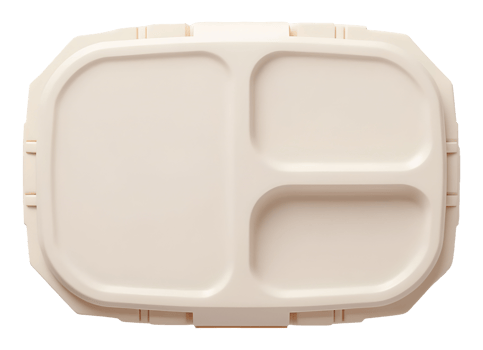 Beige compartmental food container for convenient lunch and meal storage, perfect png