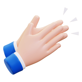 3d Clapping hand gesture in vibrant blue sleeve, perfect for celebratory designs, expressions of joy, positive concepts, and communication themes png