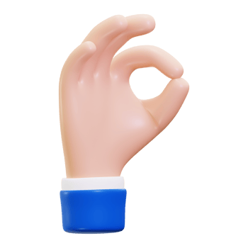 3D rendered hand doing an okay gesture. Suitable for business presentations, social media posts, and communication themed designs. Great for expressing approval png