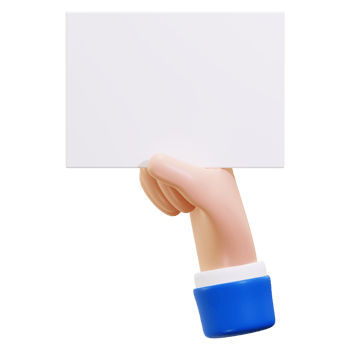 3d Hand holding blank white card in blue sleeve. Suitable for business presentations, marketing materials, or personalized message concepts. Great for designs png