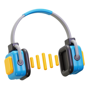 3d Listening icon. ideal for music themed designs, audio related projects, tech illustrations, and vibrant visual concepts png