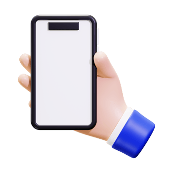 Hand Holds A Black Phone With A White Screen 3D Icon png