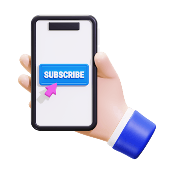 3d Smartphone With Subscribe Button Icon png