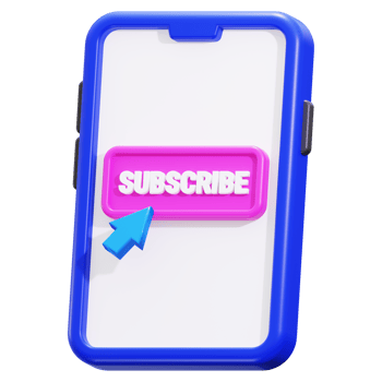 Smartphone With Subscribe Button 3D Icon png