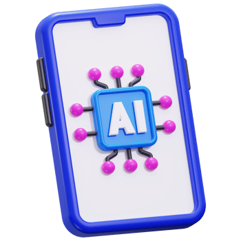 Smartphone Ai 3D Icon png