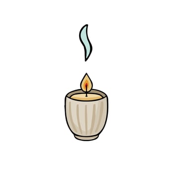 line candle in glass simple color vector