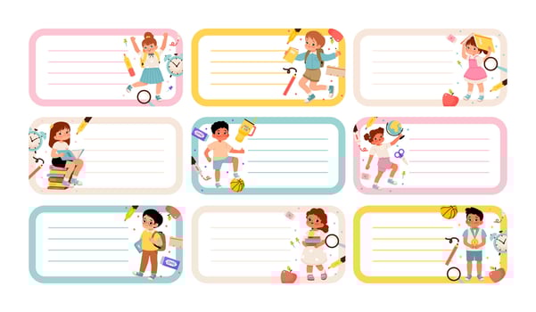 Colorful labels for children's projects vector