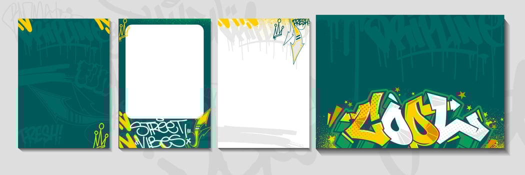 Graffiti art flyer and poster illustration. Graffiti template in street art urban theme vector