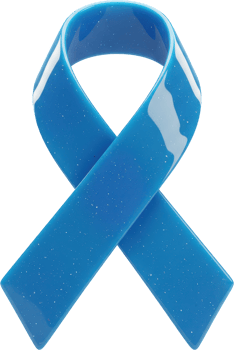 Vibrant blue awareness ribbon with glossy finish and subtle sparkle symbol png