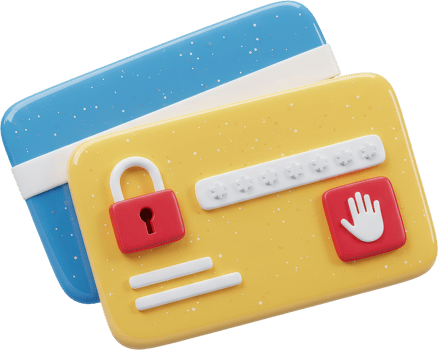 3D secure payment cards with padlock and password for online transaction safety png