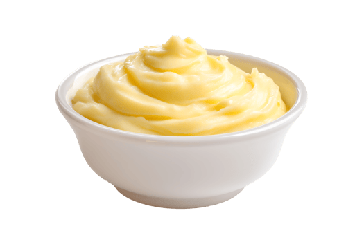 Creamy yellow spread in a white bowl delicious dessert or condiment png