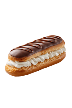 Delicious chocolate eclair pastry filled with cream a sweet treat png