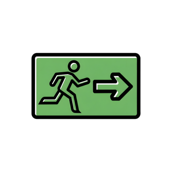 Emergency exit sign graphic png