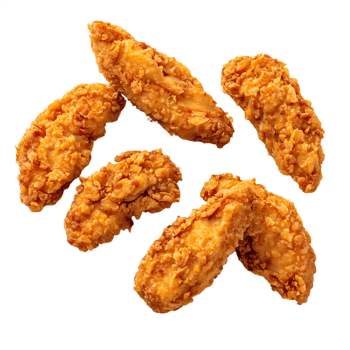 Crispy golden chicken tenders scattered delicious fast food meal png