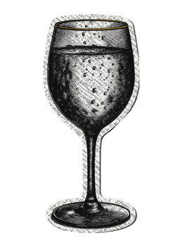 Vintage Wine Glass Illustration. Retro Beverage For Nostalgic Designs Isolated On Transparent Background png
