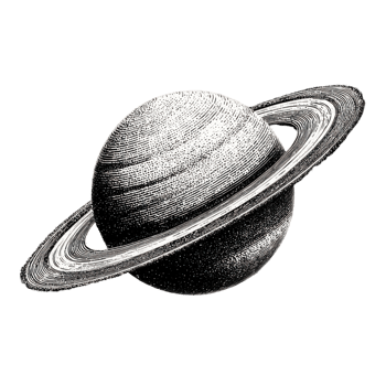 Vintage Saturn Illustration In Retro Engraving. Celestial Illustration Isolated On Transparent Background png