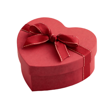 Red heart shaped gift box with a red ribbon bow a perfect present for Valentines Day png