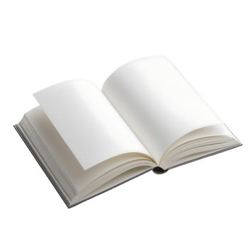 Open book with blank pages ready for writing or reading a new story begins png
