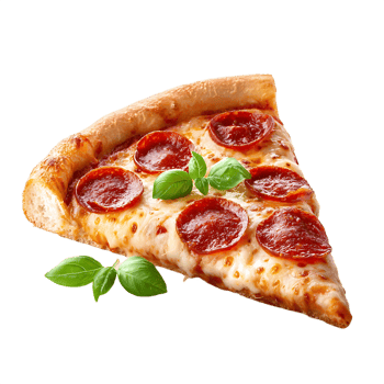 Delicious pepperoni pizza slice with melted cheese png