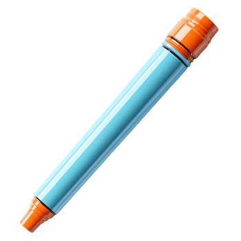 A light blue marker with orange caps lies diagonally png
