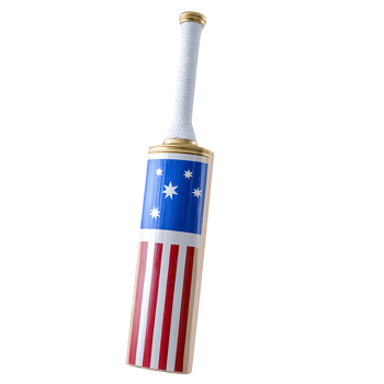 Cricket bat with USA and Australia flags design a unique sports item png