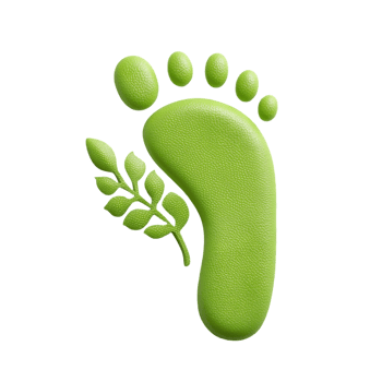 Green footprint with leaves eco friendly symbol nature conservation png
