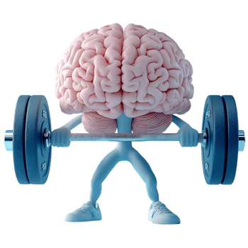 A brain lifting weights exercise fitness strength mind power png