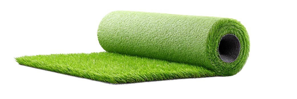 Rolled artificial grass ready for installation fresh green lawn landscaping project png