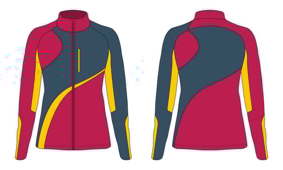 Women's sports jacket design front and back vector
