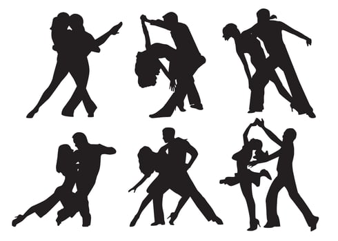 Latin Dance Couple Silhouette vector