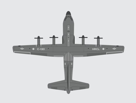 C-130 hercules, military technology illustration of fighter aircraft, modern bomber type fighter aircraft with details. isolated bomber for study and poster vector