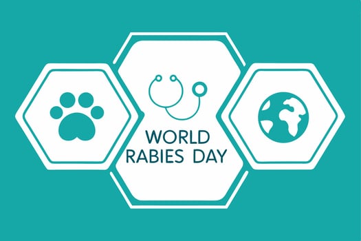 World Rabies Day Illustration with Paw Print Stethoscope Globe vector