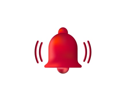 Notification, bell icon alert. 3d. illustration. vector