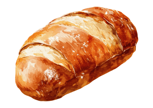 Freshly baked artisan bread with golden crust and soft texture png