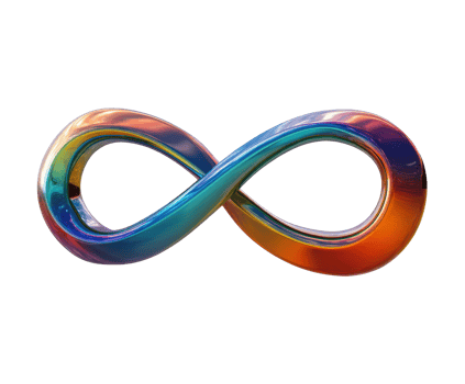 Vibrant infinity symbol symbolizing endless creativity png