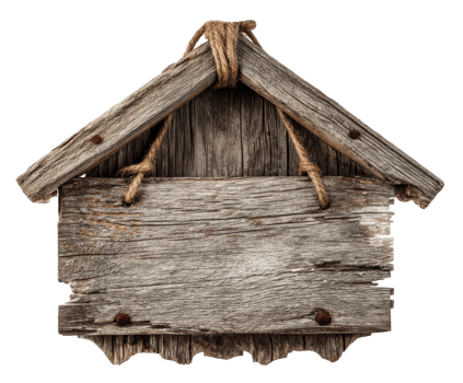 Rustic wooden sign for farm or country decor png
