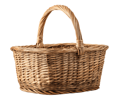 Woven basket for home decor or shopping purposes png