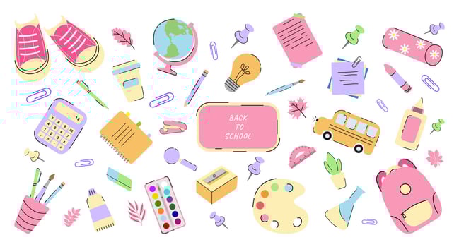 Back to school supplies and accessories vector