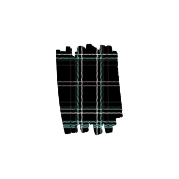 Stylish grunge brush stroke with black and colorful plaid pattern png