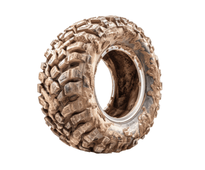 Off-road tire with mud detail for rugged vehicle designs png