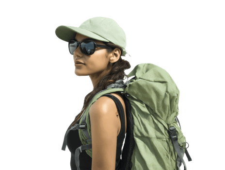 Adventurous journey with a backpack in outdoor exploration png