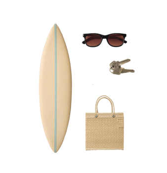 Beach essentials for a sunny day at the seaside png