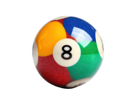 Classic billiard ball captured in vibrant colors for game design png
