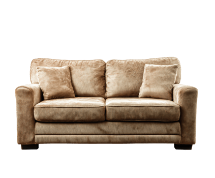 Cozy fabric sofa for modern living room design and comfort png