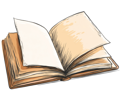Open book with blank pages ready for creativity and ideas png
