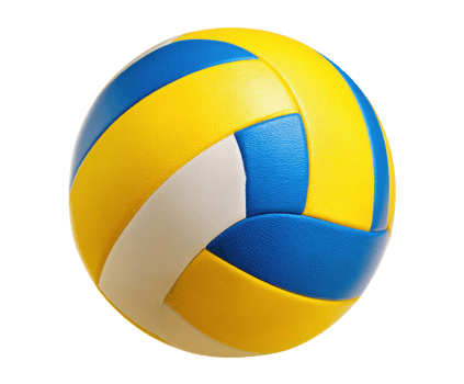 Vibrant volleyball in blue and yellow for sports enthusiasts png