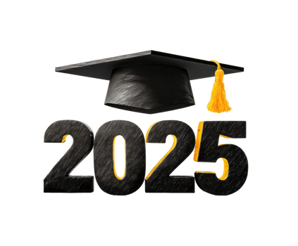 Graduation celebration 2025 cap and diploma design for card png